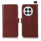 For OnePlus Nord 13 Magnetic Crazy Horse Texture Genuine Leather RFID Phone Case(Brown) - 1