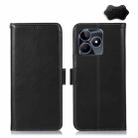 For Realme C53/Narzo N53 Magnetic Crazy Horse Texture Genuine Leather RFID Phone Case(Black) - 1