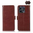For Realme C53/Narzo N53 Magnetic Crazy Horse Texture Genuine Leather RFID Phone Case(Brown) - 1
