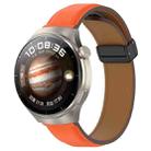 For Huawei Watch 4 / Watch 4 Pro Folding Buckle Genuine Leather Watch Band(Orange) - 1