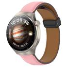 For Huawei Watch 4 / Watch 4 Pro Folding Buckle Genuine Leather Watch Band(Pink) - 1