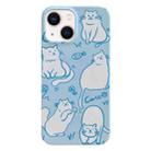 For iPhone 14 Painted Pattern PC Phone Case(Funny Cat) - 1