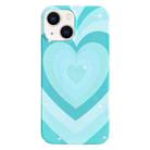 For iPhone 14 Painted Pattern PC Phone Case(Green Love) - 1