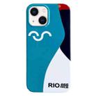 For iPhone 14 Painted Pattern PC Phone Case(Contrasting Blue) - 1