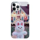 For iPhone 14 Pro Painted Pattern PC Phone Case(Bunny Hug) - 1