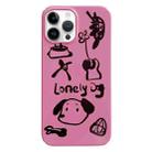 For iPhone 14 Pro Painted Pattern PC Phone Case(Lonely Dog) - 1