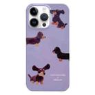 For iPhone 14 Pro Max Painted Pattern PC Phone Case(Dachshund Dog) - 1