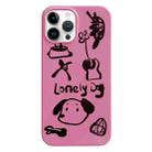 For iPhone 14 Pro Max Painted Pattern PC Phone Case(Lonely Dog) - 1