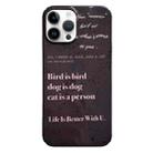 For iPhone 14 Pro Max Painted Pattern PC Phone Case(Alphabet Black) - 1