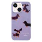 For iPhone 14 Plus Painted Pattern PC Phone Case(Dachshund Dog) - 1