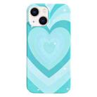 For iPhone 14 Plus Painted Pattern PC Phone Case(Green Love) - 1