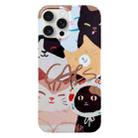 For iPhone 15 Pro Painted Pattern PC Phone Case(Stacked Cats) - 1