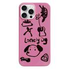 For iPhone 15 Pro Painted Pattern PC Phone Case(Lonely Dog) - 1