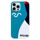 For iPhone 15 Pro Painted Pattern PC Phone Case(Contrasting Blue) - 1