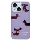 For iPhone 15 Painted Pattern PC Phone Case(Dachshund Dog) - 1