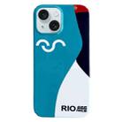 For iPhone 15 Painted Pattern PC Phone Case(Contrasting Blue) - 1