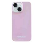 For iPhone 15 Plus Painted Pattern PC Phone Case(Pink) - 1