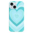 For iPhone 15 Plus Painted Pattern PC Phone Case(Green Love) - 1