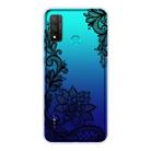 For Huawei P Smart 2020 Coloured Drawing Pattern Highly Transparent TPU Protective Case(Black Rose) - 1