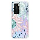 For Huawei P40 Coloured Drawing Pattern Highly Transparent TPU Protective Case(Flower) - 1