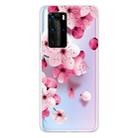 For Huawei P40 Coloured Drawing Pattern Highly Transparent TPU Protective Case(Cherry Blossoms) - 1