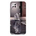 For Huawei P40 Lite Coloured Drawing Pattern Highly Transparent TPU Protective Case(Cat Tiger) - 1