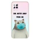 For Huawei P40 Lite Coloured Drawing Pattern Highly Transparent TPU Protective Case(Mask Cat) - 1