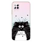 For Huawei P40 Lite Coloured Drawing Pattern Highly Transparent TPU Protective Case(Black White Rat) - 1