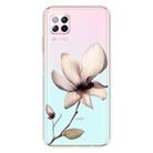 For Huawei P40 Lite Coloured Drawing Pattern Highly Transparent TPU Protective Case(Lotus) - 1
