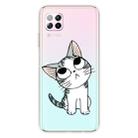 For Huawei P40 Lite Coloured Drawing Pattern Highly Transparent TPU Protective Case(Cat) - 1