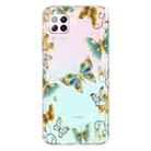 For Huawei P40 Lite Coloured Drawing Pattern Highly Transparent TPU Protective Case(Golden Butterfly) - 1