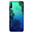 For Huawei P40 Lite E Coloured Drawing Pattern Highly Transparent TPU Protective Case(Black Rose) - 1