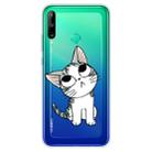 For Huawei P40 Lite E Coloured Drawing Pattern Highly Transparent TPU Protective Case(Cat) - 1