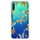For Huawei P40 Lite E Coloured Drawing Pattern Highly Transparent TPU Protective Case(Golden Butterfly) - 1