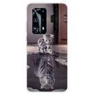 For Huawei P40 Pro+ Coloured Drawing Pattern Highly Transparent TPU Protective Case(Cat Tiger) - 1