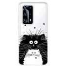 For Huawei P40 Pro+ Coloured Drawing Pattern Highly Transparent TPU Protective Case(Black White Rat) - 1