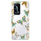 For Huawei P40 Pro+ Coloured Drawing Pattern Highly Transparent TPU Protective Case(Golden Butterfly) - 1