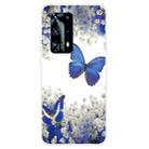 For Huawei P40 Pro+ Coloured Drawing Pattern Highly Transparent TPU Protective Case(Purple Butterfly) - 1