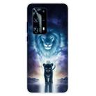 For Huawei P40 Pro+ Coloured Drawing Pattern Highly Transparent TPU Protective Case(Lion) - 1