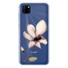 For Huawei Y5p (2020) Coloured Drawing Pattern Highly Transparent TPU Protective Case(Lotus) - 1