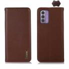 For Nokia G42 5G KHAZNEH Nappa Top Layer Cowhide Leather Phone Case(Brown) - 1