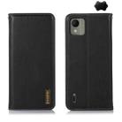 For Nokia C110 KHAZNEH Nappa Top Layer Cowhide Leather Phone Case(Black) - 1