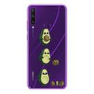 For Huawei Y6p (2020) Coloured Drawing Pattern Highly Transparent TPU Protective Case(Avocado) - 1