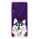 For Huawei Y6p (2020) Coloured Drawing Pattern Highly Transparent TPU Protective Case(Pinch Dog) - 1