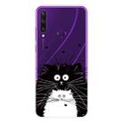 For Huawei Y6p (2020) Coloured Drawing Pattern Highly Transparent TPU Protective Case(Black White Rat) - 1