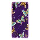 For Huawei Y6p (2020) Coloured Drawing Pattern Highly Transparent TPU Protective Case(Golden Butterfly) - 1