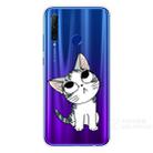 For Huawei Honor 20 Lite Coloured Drawing Pattern Highly Transparent TPU Protective Case(Cat) - 1