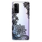 For Huawei Honor 30 Coloured Drawing Pattern Highly Transparent TPU Protective Case(Black Rose) - 1