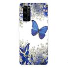 For Huawei Honor 30 Coloured Drawing Pattern Highly Transparent TPU Protective Case(Purple Butterfly) - 1