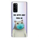 For Huawei Honor 30S Coloured Drawing Pattern Highly Transparent TPU Protective Case(Mask Cat) - 1